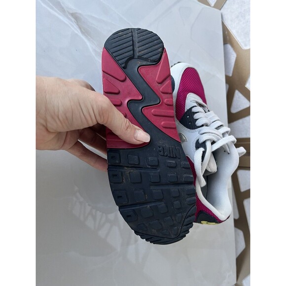 NIKE AIR MAX 90 SPORT FUCHSIA White Women SZ 7 325213-606 Sneakers Shoes - Picture 10 of 12